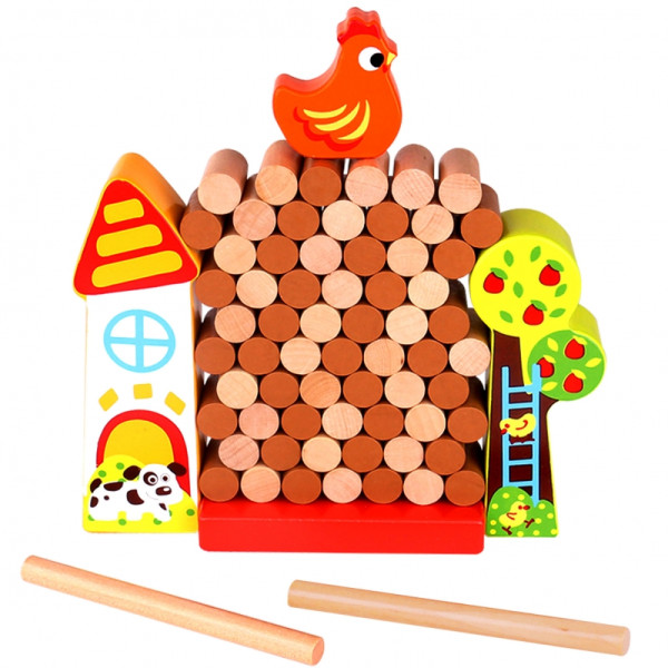 Игра-аркада TOOKY TOY Падающая курица Деревянная ферма Игра-аркада TOOKY TOY Падающая курица Деревянная ферма