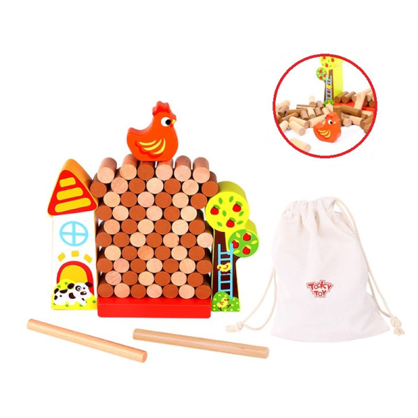 Игра-аркада TOOKY TOY Падающая курица Деревянная ферма Игра-аркада TOOKY TOY Падающая курица Деревянная ферма