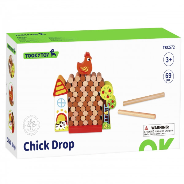 Игра-аркада TOOKY TOY Падающая курица Деревянная ферма Игра-аркада TOOKY TOY Падающая курица Деревянная ферма