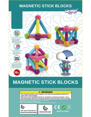 WOOPIE Magnetic Building Blocks Educational Large Thick 28 pcs.