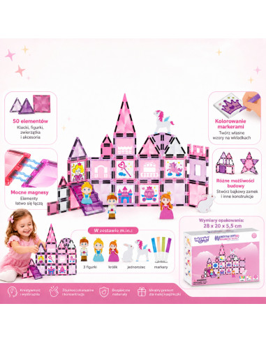 WOOPIE Magnetic Blocks Princess Castle Set 50 pcs.