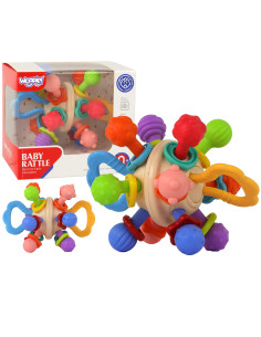 WOOPIE BABY Soft Rattle 2in1 Teether Sensory Toy for Babies 0m+