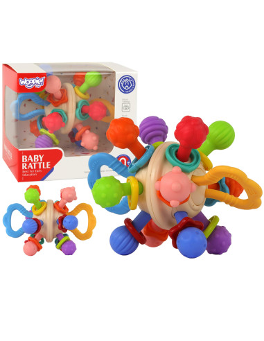 WOOPIE BABY Soft Rattle 2in1 Teether Sensory Toy for Babies 0m+