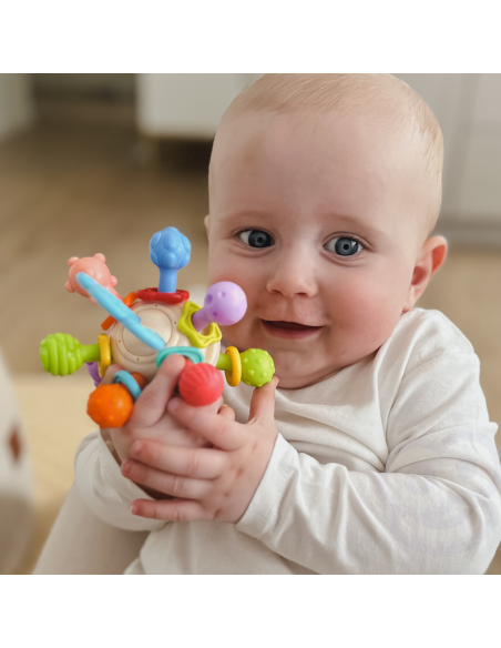 WOOPIE BABY Soft Rattle 2in1 Teether Sensory Toy for Babies 0m+