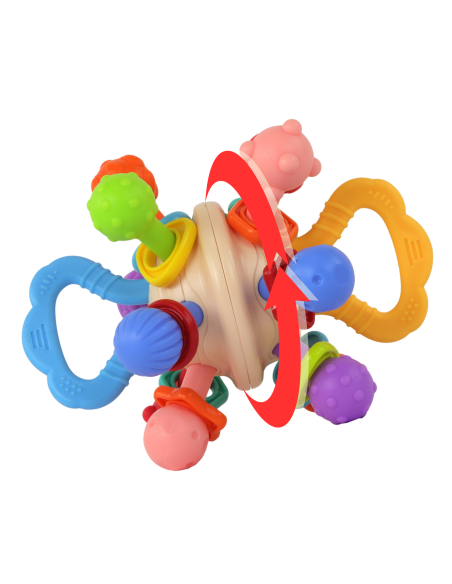 WOOPIE BABY Soft Rattle 2in1 Teether Sensory Toy for Babies 0m+