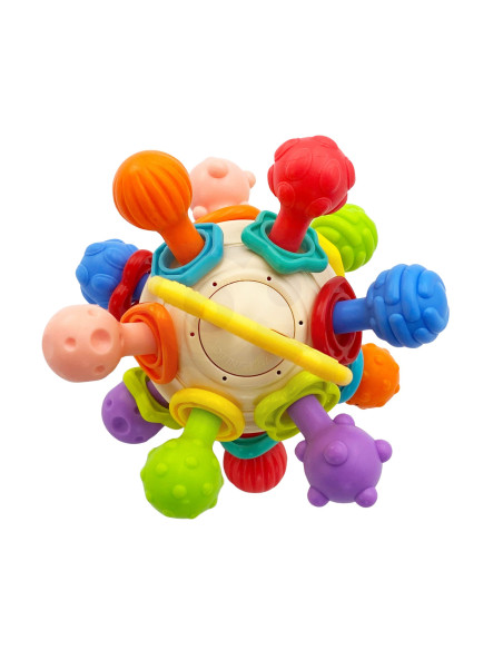 Мягкая погремушка WOOPI BABY 2 в 1, прорезыватель-сенсорная игрушка для малышей от 0 месяцев.