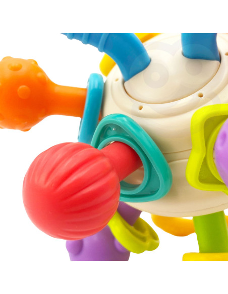 Мягкая погремушка WOOPI BABY 2 в 1, прорезыватель-сенсорная игрушка для малышей от 0 месяцев.