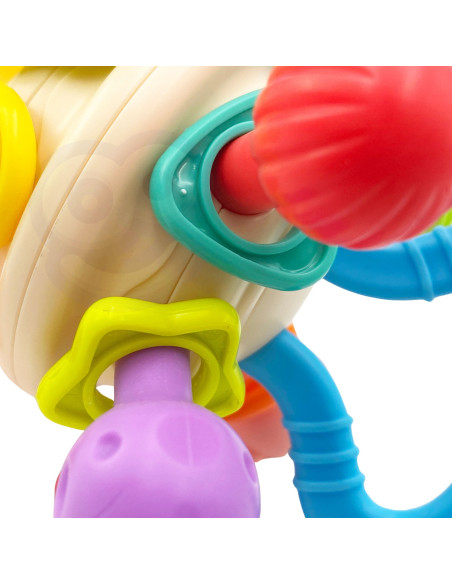 WOOPIE BABY minkštas barškutis 2in1 kramtukas-sensorinis žaislas kūdikiams nuo 0 mėn.