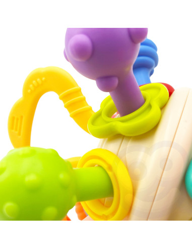 Мягкая погремушка WOOPI BABY 2 в 1, прорезыватель-сенсорная игрушка для малышей от 0 месяцев.