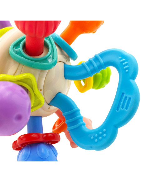 Мягкая погремушка WOOPI BABY 2 в 1, прорезыватель-сенсорная игрушка для малышей от 0 месяцев.