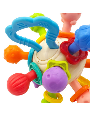 WOOPIE BABY Soft Rattle 2in1 Teether Sensory Toy for Babies 0m+