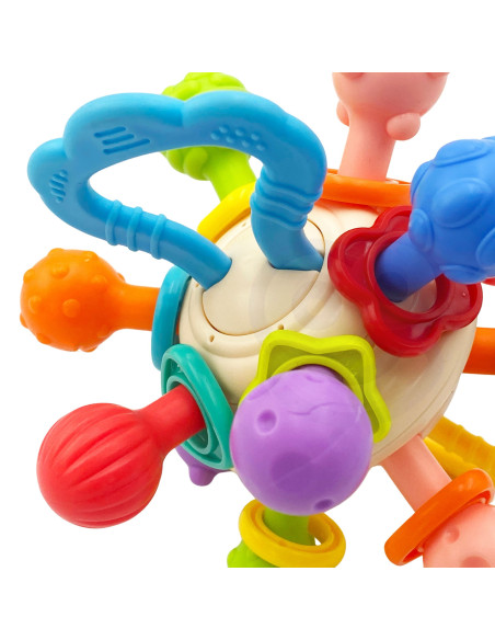 WOOPIE BABY Soft Rattle 2in1 Teether Sensory Toy for Babies 0m+