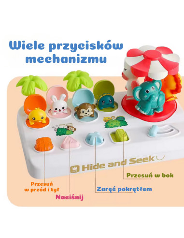 WOOPIE BABY interaktyvus žaislas „Iššokantys gyvūnai“ karuselėje