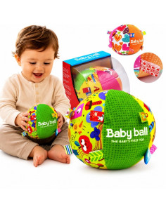 WOOPIE BABY minkštas sensorinis kamuoliukas su įsiuva ir garsu, moteriška etiketė mažyliams