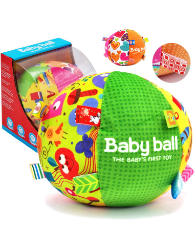 WOOPIE BABY Soft Sensory Ball Lady Label with Sew-in for Toddlers + Sound
