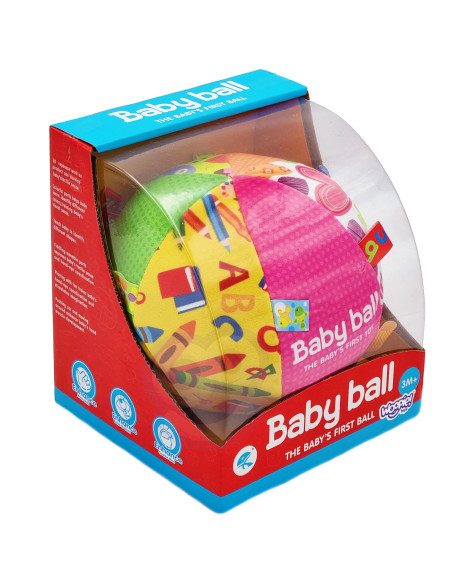 Мягкий сенсорный мячик WOOPI BABY с нашивкой для малышей + звуковые эффекты.
