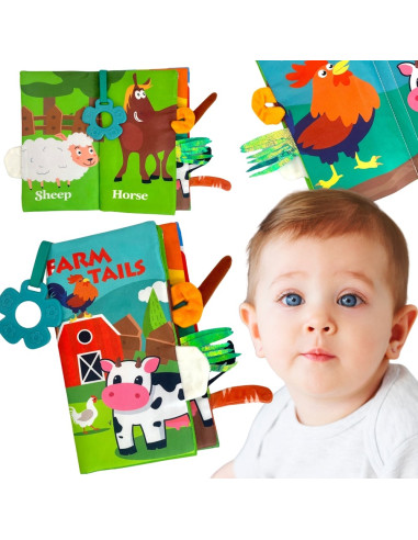 WOOPIE BABY gyvūnų uodegų audinio knyga
