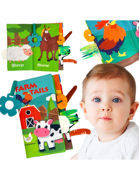 WOOPIE BABY gyvūnų uodegų audinio knyga