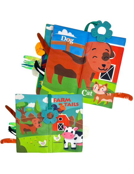 WOOPIE BABY Animal Tails Fabric Book