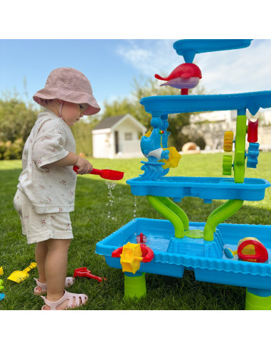 WOOPIE Water Table 4 in 1 Sandbox Waterfall XL 4-Level Dolphin