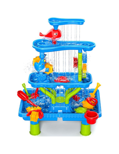 WOOPIE Water Table 4 in 1 Sandbox Waterfall XL 4-Level Dolphin