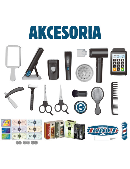 WOOPIE Barber Hairdressing Set for Kids Styling Salon 24pcs.