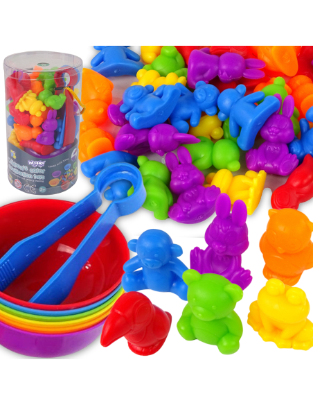 WOOPIE Montessori Educational Game Color Sorter Animals 44 pcs.