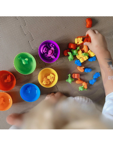WOOPIE Montessori Educational Game Color Sorter Animals 44 pcs.