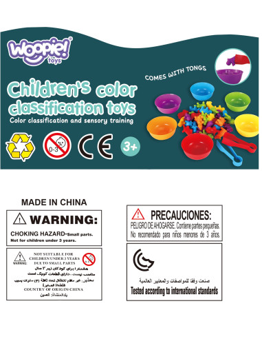 WOOPIE Montessori Educational Game Color Sorter Animals 44 pcs.