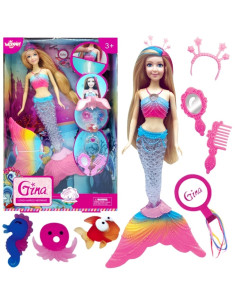 WOOPIE Gina Magic Rainbow Mermaid Doll with Accessories