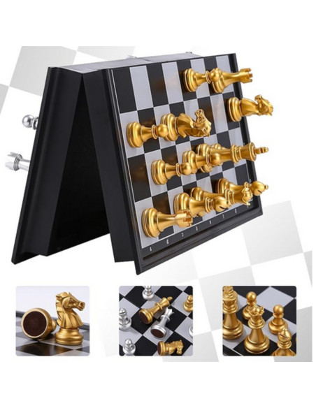 WOOPIE Portable Magnetic Chess Set Gold Silver