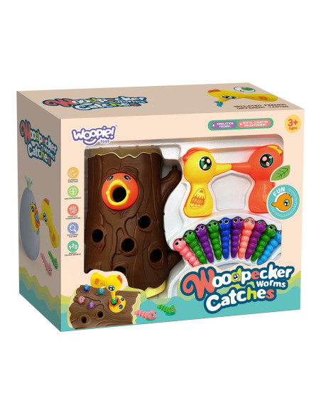 WOOPIE Magnetic Arcade Game Catch the Bug 2 Woodpeckers + 10 Bugs