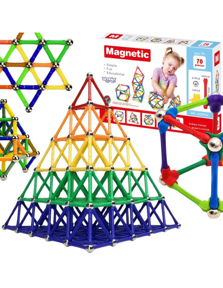WOOPIE Magnetic Construction Blocks Creative Puzzle 70 pcs.