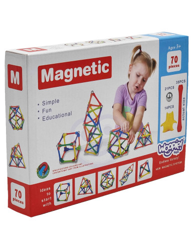 WOOPIE magnetinių konstruktorių dėlionė, 70 vnt.