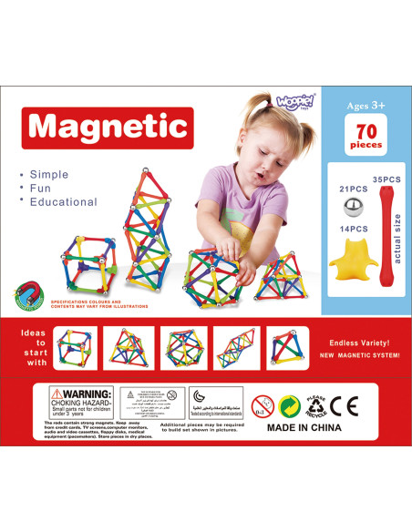 WOOPIE magnetinių konstruktorių dėlionė, 70 vnt.