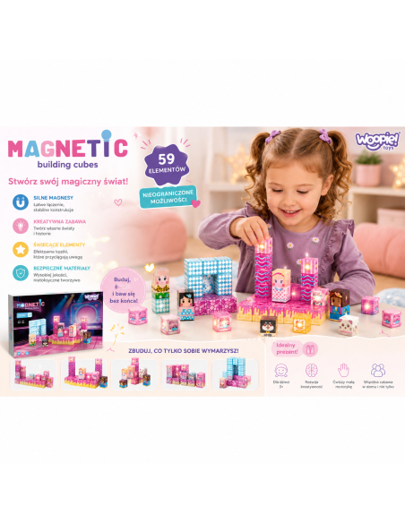 WOOPIE magnetiniai kaladėlės, scena, 59 vnt.