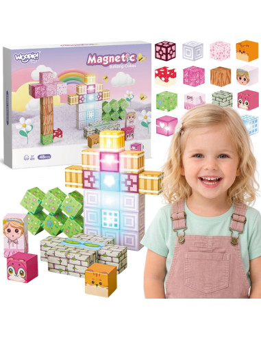 Woopie Magnetic Cubes 48 pcs Montessori Educational 3D Puzzle