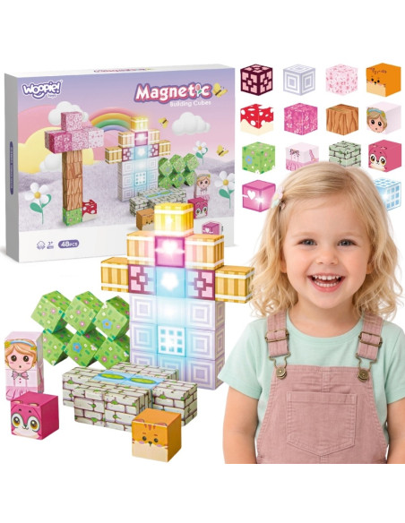 Woopie Magnetic Cubes 48 pcs Montessori Educational 3D Puzzle