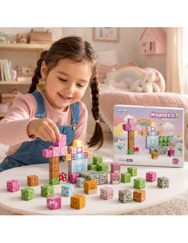 Woopie Magnetic Cubes 48 pcs Montessori Educational 3D Puzzle