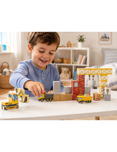 WOOPIE Magnetic Construction Cubes Construction Site 49 pcs.