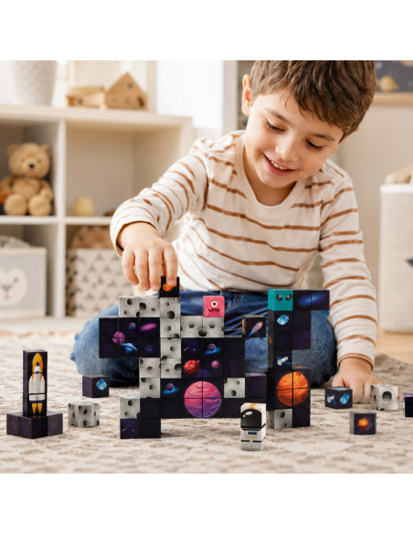 WOOPIE Magnetic Construction Cubes Cosmos 74 pcs.