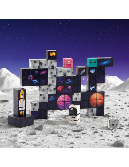 WOOPIE magnetiniai konstruktoriaus kubeliai „Cosmos“, 74 vnt.