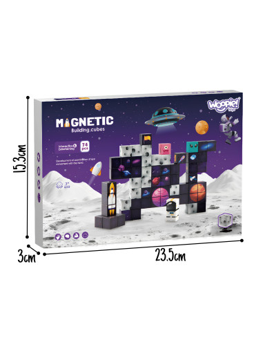 WOOPIE Magnetic Construction Cubes Cosmos 74 pcs.