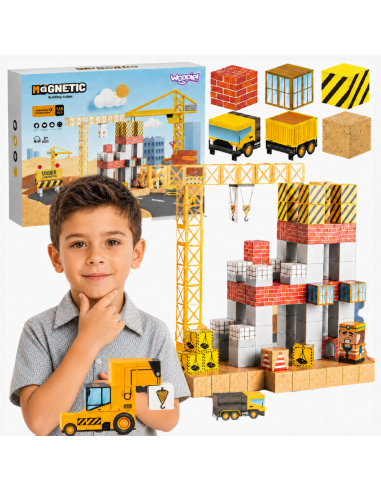 WOOPIE Magnetic Blocks 165pcs Cubes Construction Crane Excavator Gift 3D