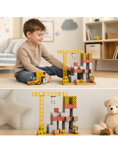WOOPIE Magnetic Blocks 165pcs Cubes Construction Crane Excavator Gift 3D 2