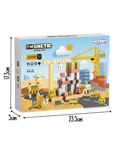 WOOPIE Magnetic Blocks 165pcs Cubes Construction Crane Excavator Gift 3D