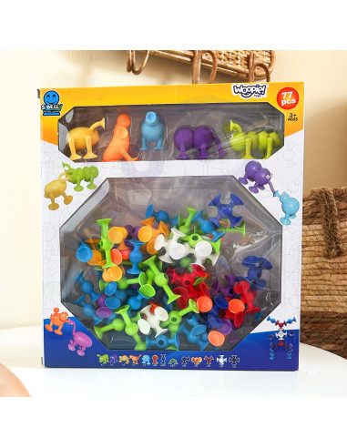 WOOPIE Suction Cup Building Blocks - Crazy Animals