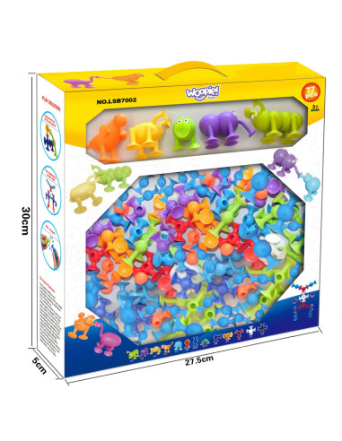 WOOPIE Suction Cup Building Blocks - Crazy Animals