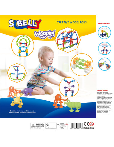 WOOPIE Suction Cup Building Blocks - Crazy Animals