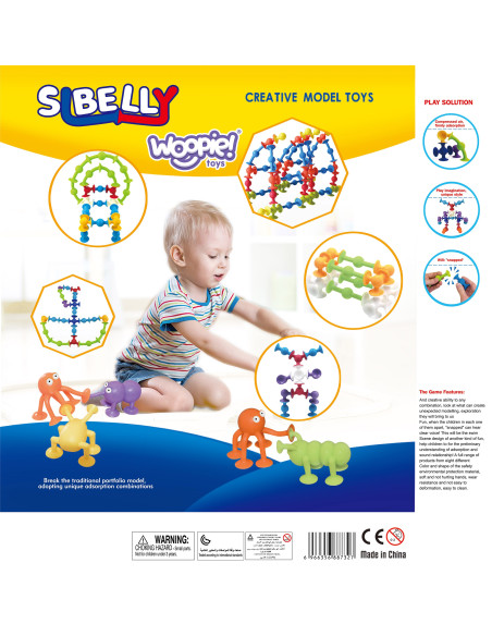 WOOPIE Suction Cup Building Blocks - Crazy Animals